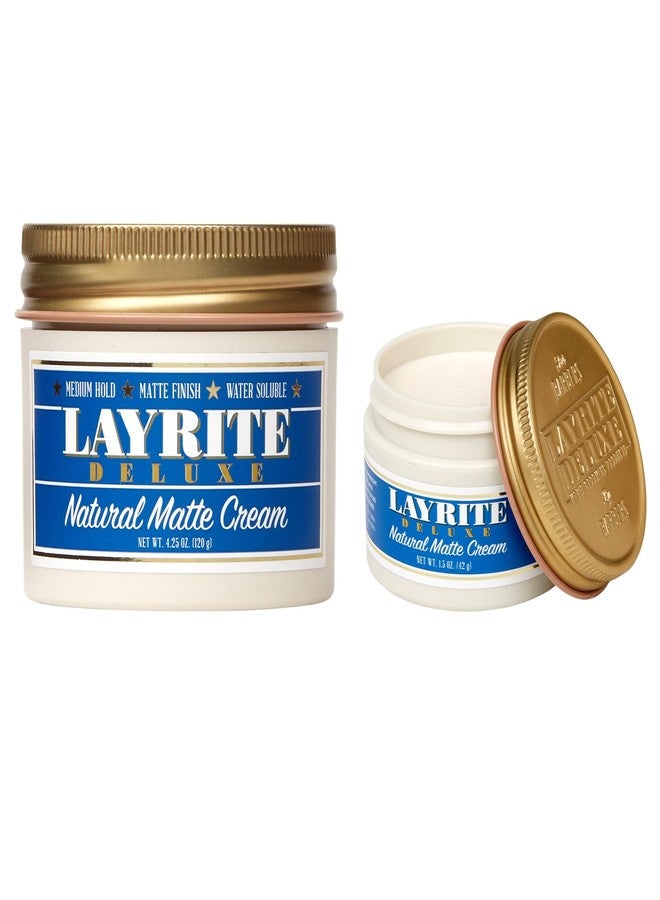 Layrite Deluxe Natural Matte Cream 4.25 oz and Natural Matte Cream 1.5 2 pack - Image 2